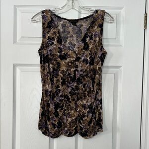 4/$20 Susan Lawrence Abstract Tank Top in Black, Brown, and Purple